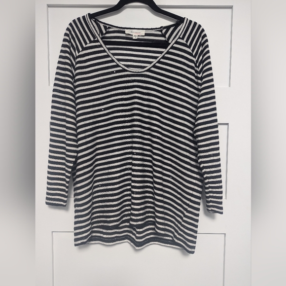 Two By Vince Camuto Sequined Top Black Combo Top - Picture 1 of 9